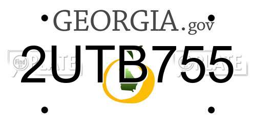 2UTB755 Georgia License Plate