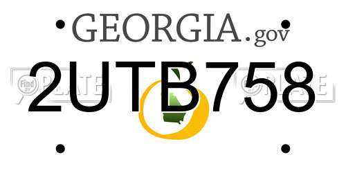 2UTB758 Georgia License Plate