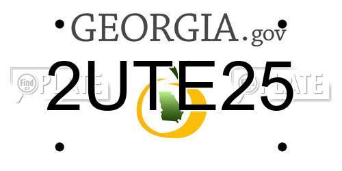 2UTE25 Georgia License Plate