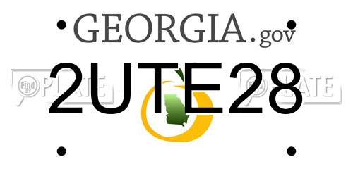 2UTE28 Georgia License Plate