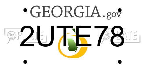 2UTE78 Georgia License Plate