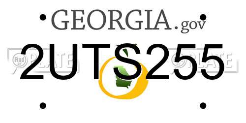 2UTS255 Georgia License Plate