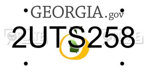 2UTS258 Georgia License Plate