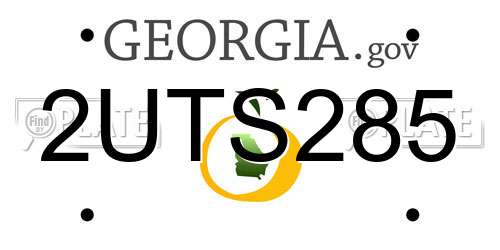 2UTS285 Georgia License Plate