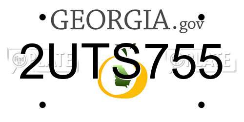 2UTS755 Georgia License Plate