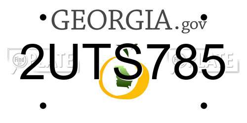 2UTS785 Georgia License Plate