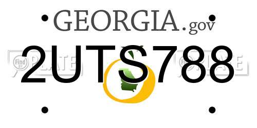2UTS788 Georgia License Plate