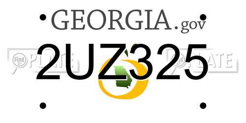2UZ325 Georgia License Plate