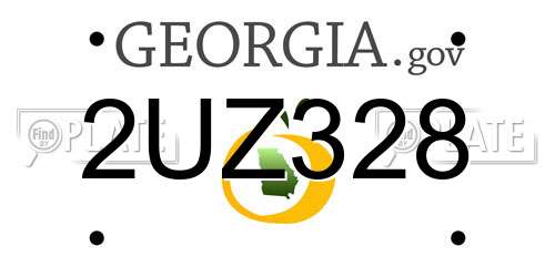 2UZ328 Georgia License Plate
