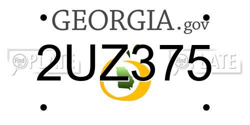 2UZ375 Georgia License Plate