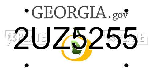 2UZ5255 Georgia License Plate
