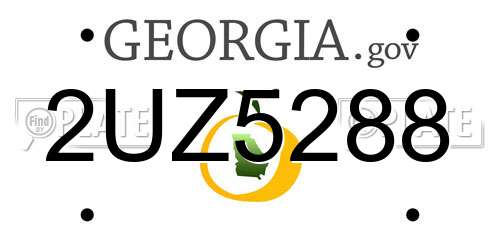 2UZ5288 Georgia License Plate