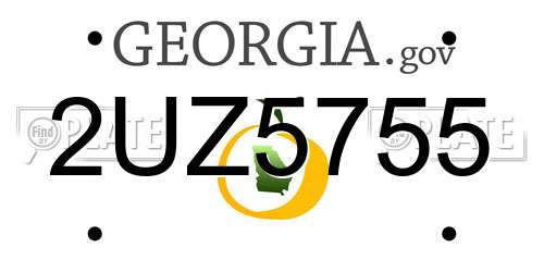 2UZ5755 Georgia License Plate