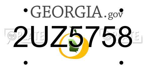 2UZ5758 Georgia License Plate