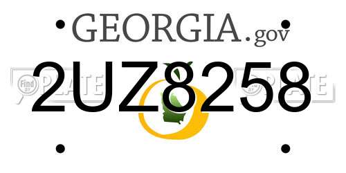 2UZ8258 Georgia License Plate