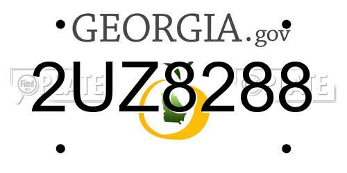 2UZ8288 Georgia License Plate