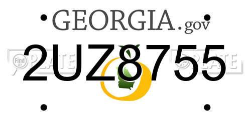 2UZ8755 Georgia License Plate