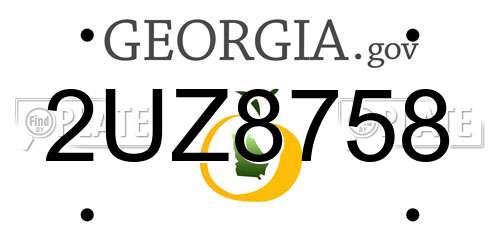 2UZ8758 Georgia License Plate
