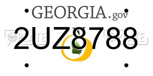 2UZ8788 Georgia License Plate