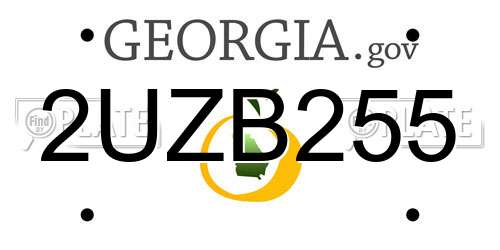 2UZB255 Georgia License Plate
