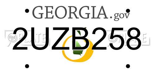 2UZB258 Georgia License Plate