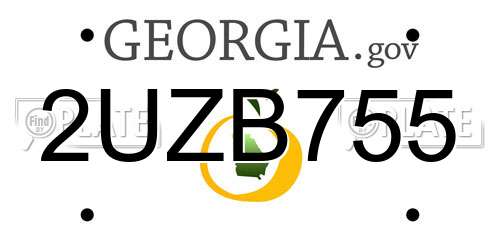2UZB755 Georgia License Plate