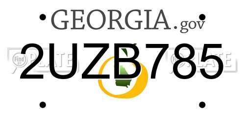 2UZB785 Georgia License Plate