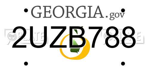 2UZB788 Georgia License Plate