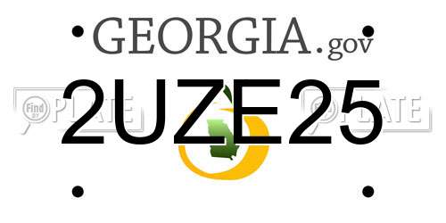 2UZE25 Georgia License Plate