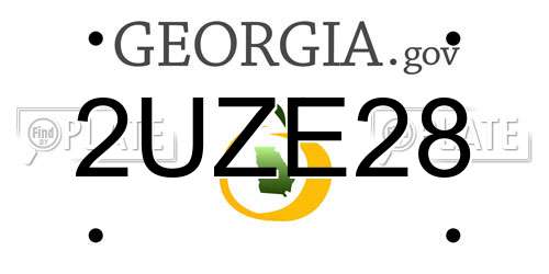 2UZE28 Georgia License Plate