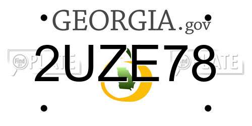 2UZE78 Georgia License Plate