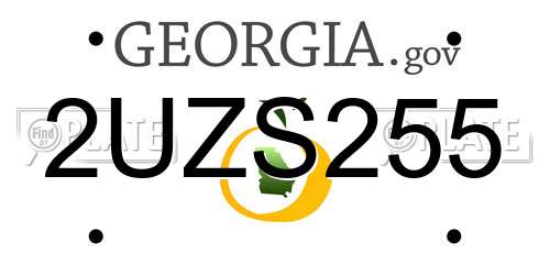 2UZS255 Georgia License Plate