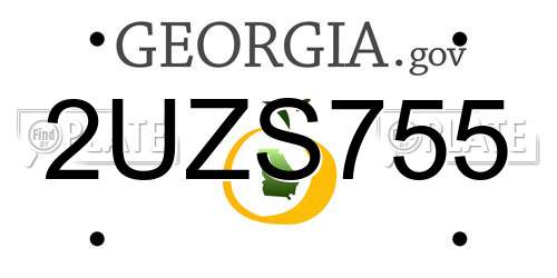 2UZS755 Georgia License Plate