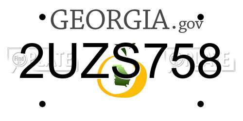 2UZS758 Georgia License Plate