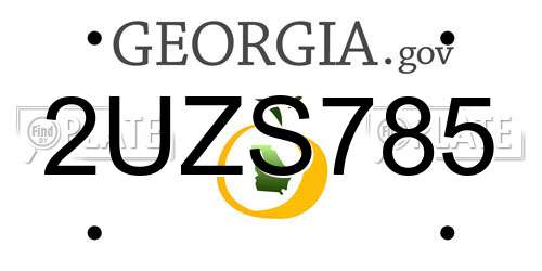 2UZS785 Georgia License Plate