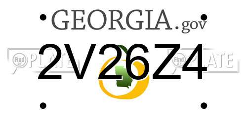 2V26Z4 Georgia License Plate
