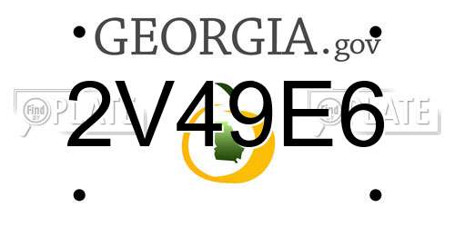 2V49E6 Georgia License Plate