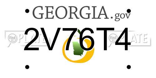 2V76T4 Georgia License Plate