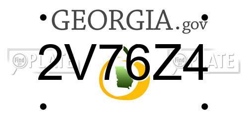 2V76Z4 Georgia License Plate
