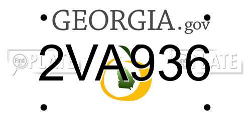 2VA936 Georgia License Plate