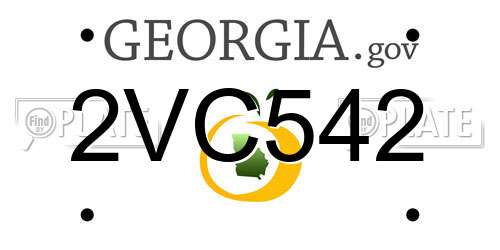 2VC542 Georgia License Plate