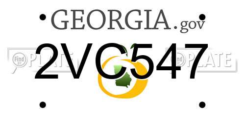 2VC547 Georgia License Plate
