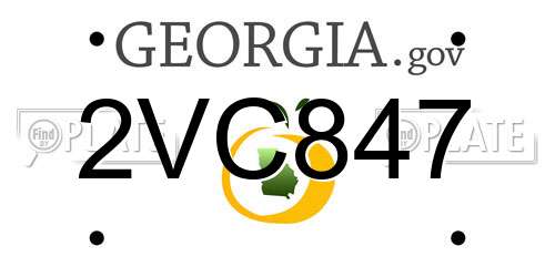 2VC847 Georgia License Plate