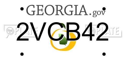 2VCB42 Georgia License Plate