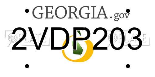 2VDP203 Georgia License Plate