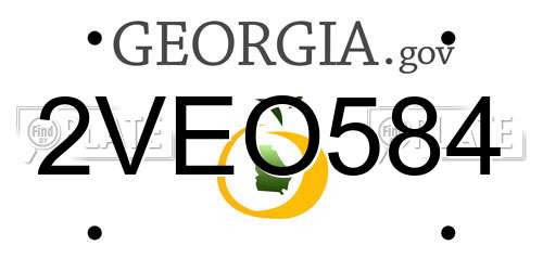 2VEO584 Georgia License Plate