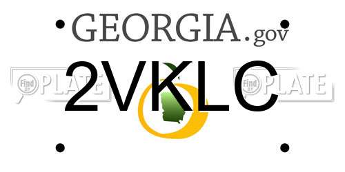 2VKLC Georgia License Plate