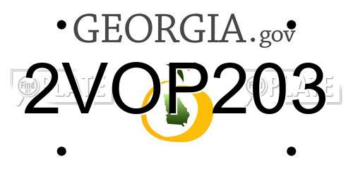 2VOP203 Georgia License Plate