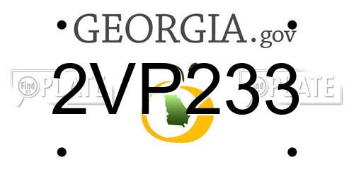 2VP233 Georgia License Plate