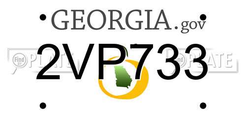 2VP733 Georgia License Plate